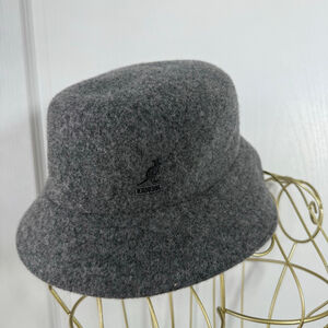 Kangol Gray Wool Lahinch Bucket Hat One Size